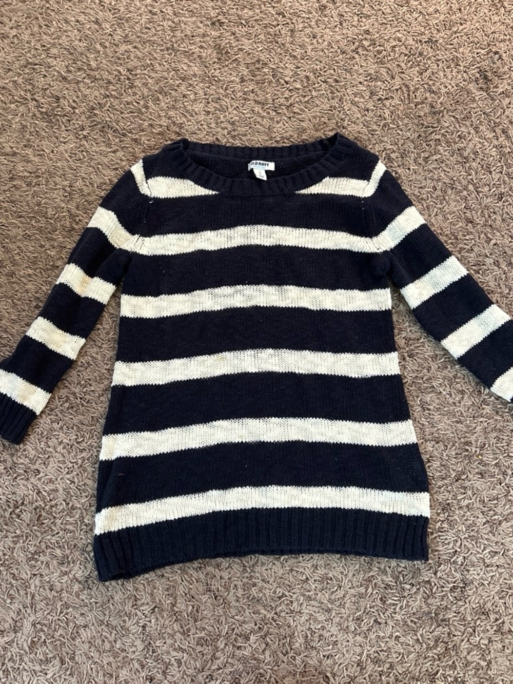 Striped Black and Cream Women's Sweater - old navy